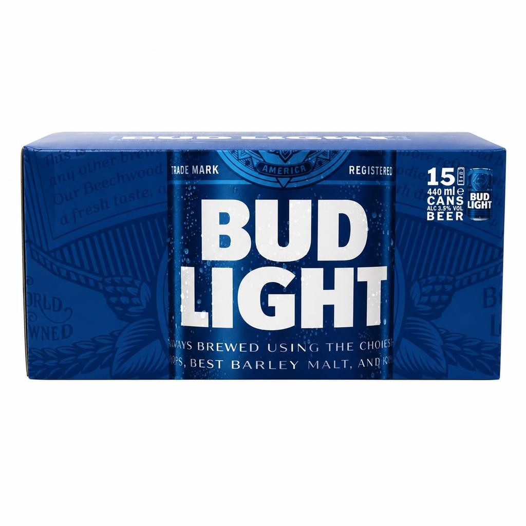 Bud Light Lager Beer Cans 15x440ml