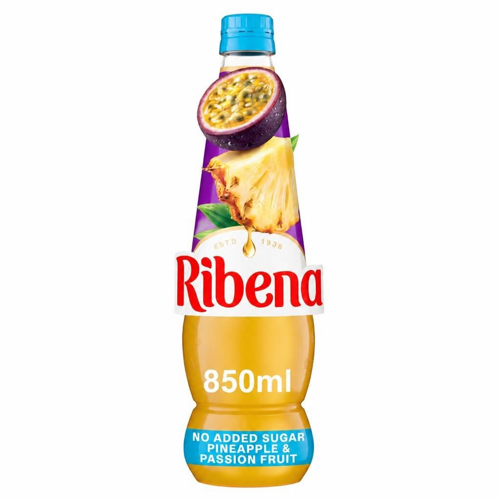Ribena Pineapple & Passion Fruit Squash No Added Sugar 850ml