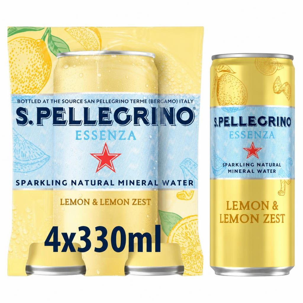 San Pellegrino Essenza Sparkling Water Lemon 4x330ml