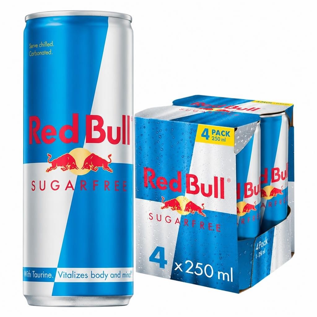 Red Bull Energy Drink Sugar Free 250ml x4