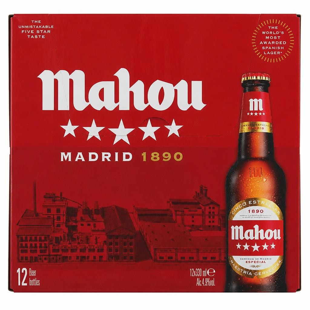 Mahou Lager Beer Bottle 12x330ml