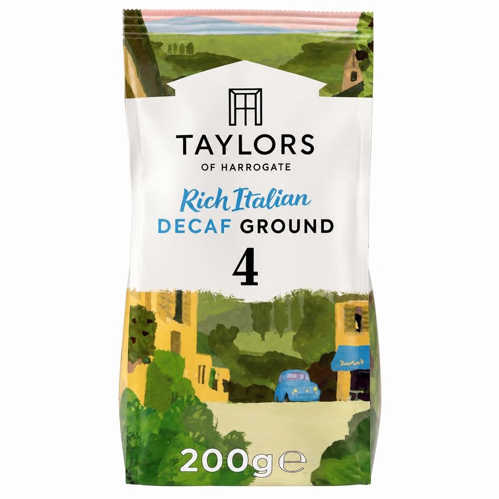 Taylors of Harrogate Rich Italian Decaf Roast Ground Coffee 200g