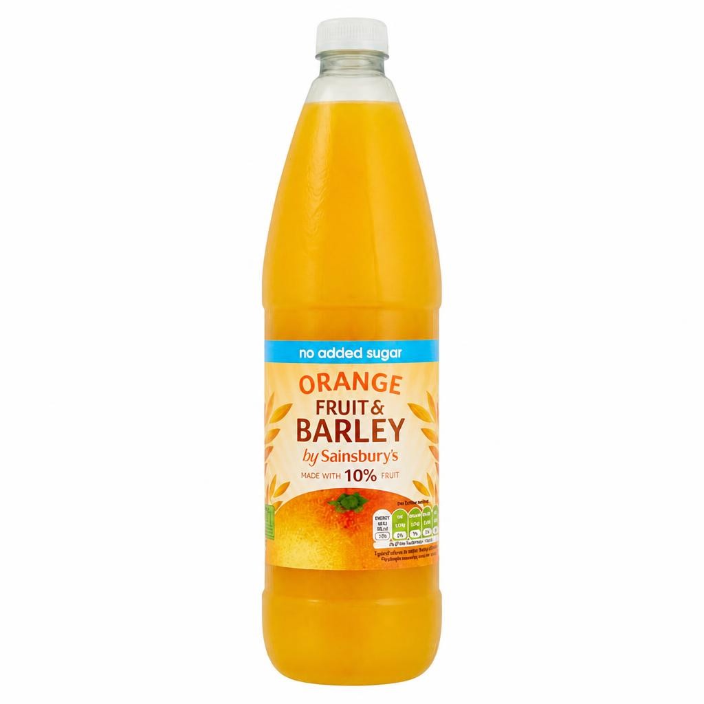 Sainsbury's Fruit and Barley Orange No added Sugar 1L