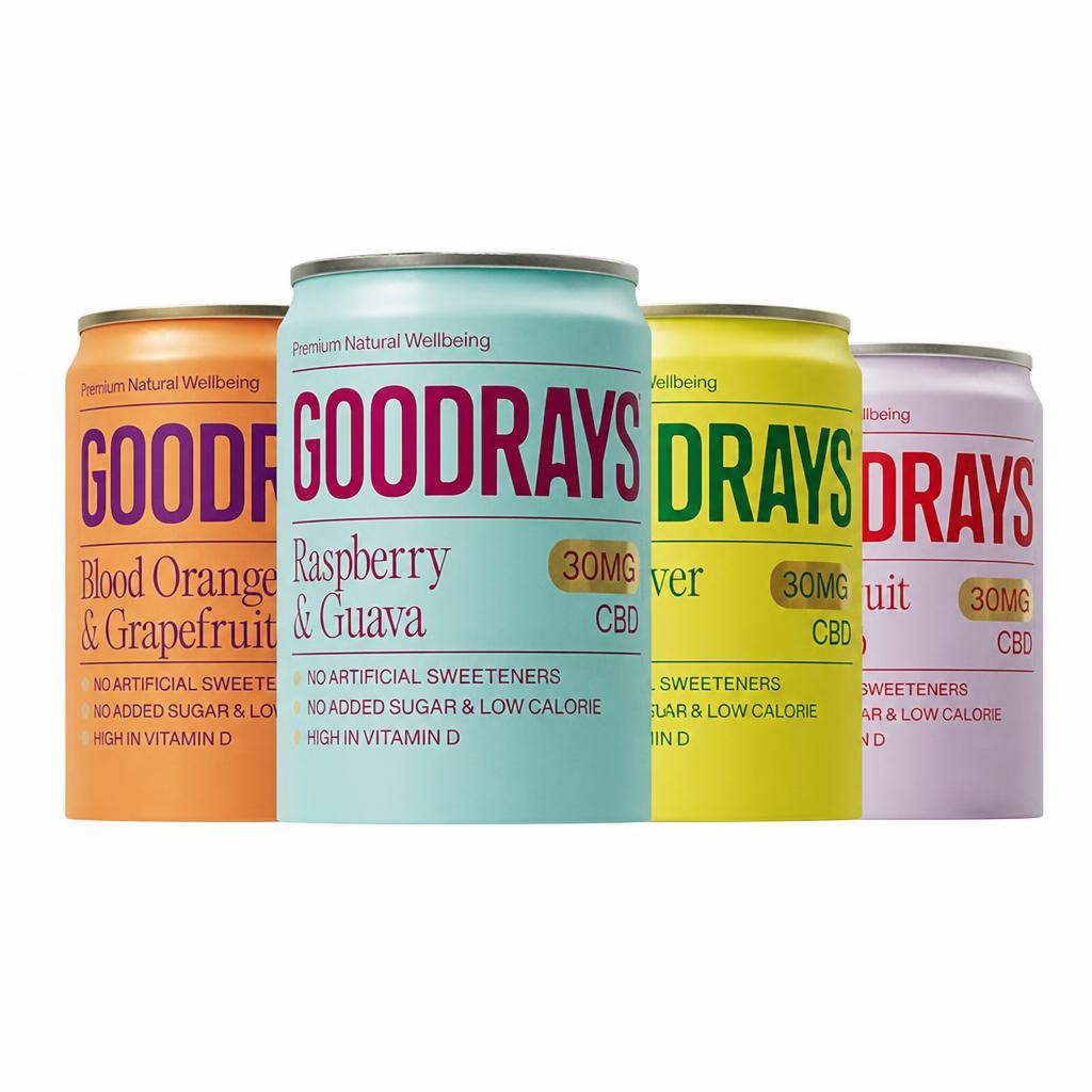 Goodrays Natural CBD Mixed Pack Infused Sparkling Drink 4x250ml