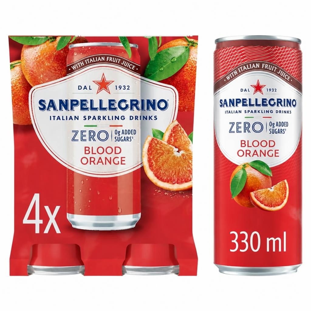 San Pellegrino Zero Blood Orange 4 x 330ml