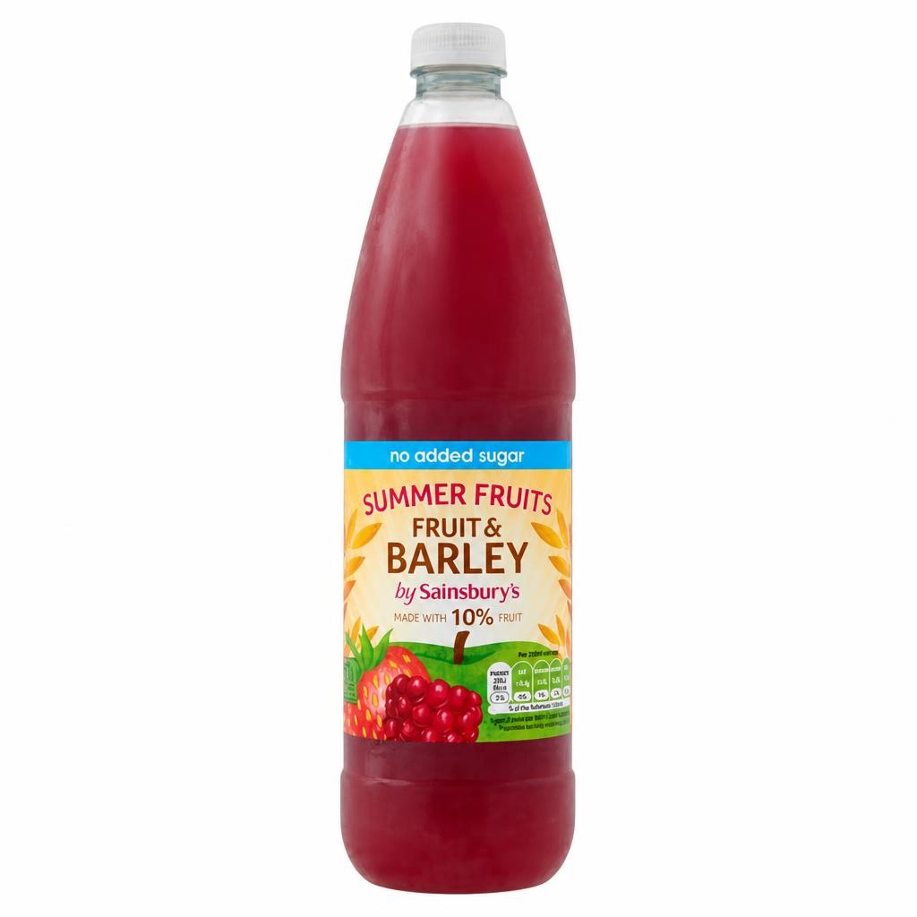 Sainsbury's Fruit and Barley Summer Fruits No added Sugar 1L