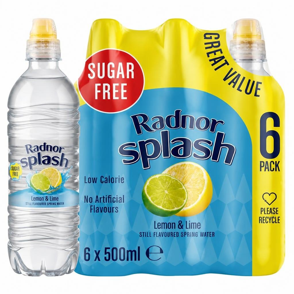 Radnor Splash Lemon & Lime Still Flavoured Spring Water 6x500ml
