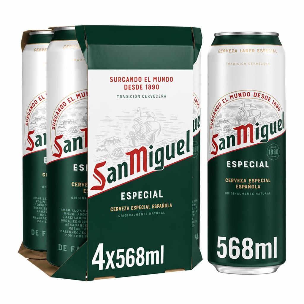 San Miguel Premium Lager Beer Cans 4x568ml