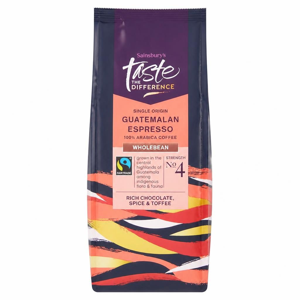 Sainsbury's Guatemalan Espresso Beans Strength 4, Taste the Difference 227g