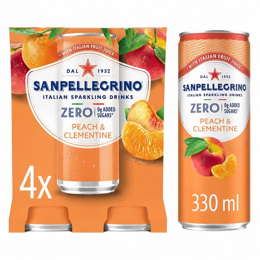 San Pellegrino Zero Peach & Clementine 4 x 330ml