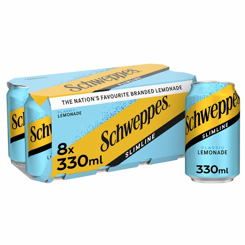 Schweppes Slimline Lemonade Cans 8 x 330ml
