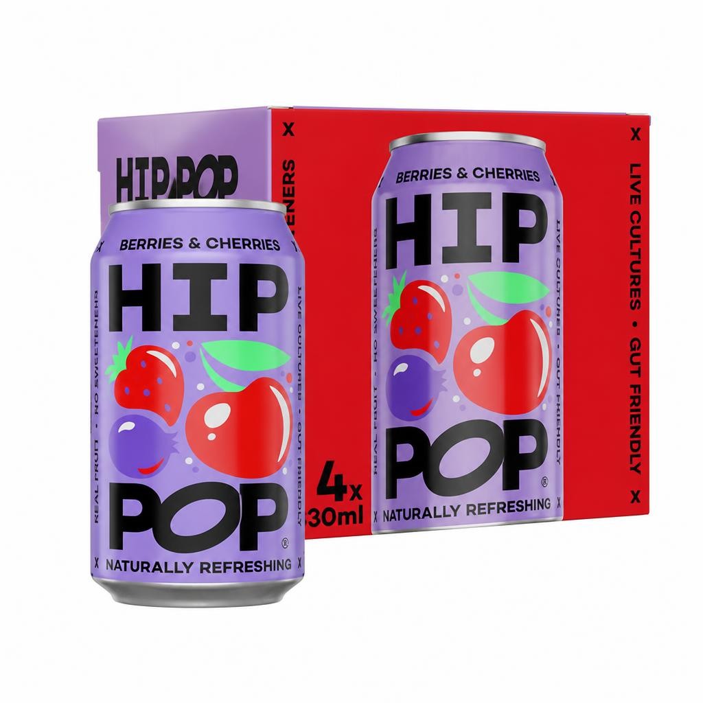 Hip Pop Berries & Cherries 4 x 330ml