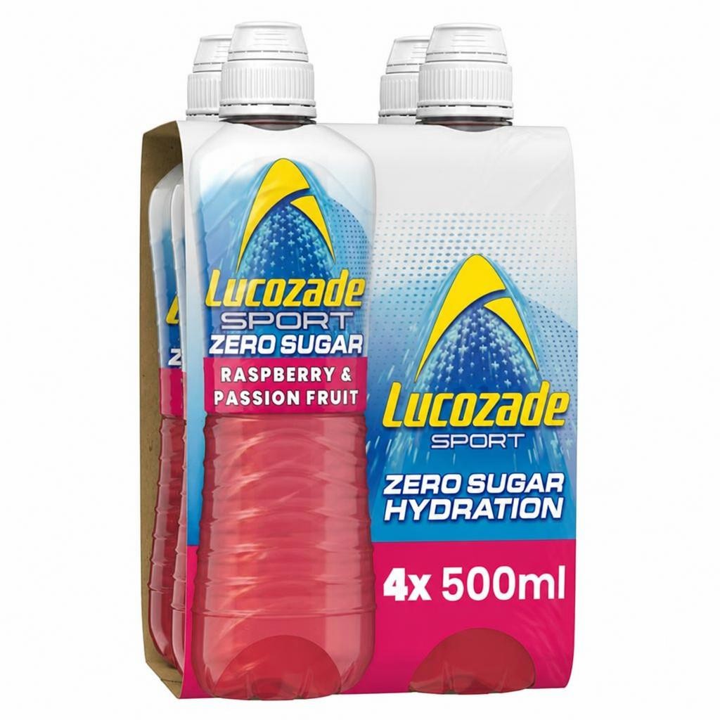 Lucozade Sport Drink Zero Raspberry & Passion Fruit 4x500ml