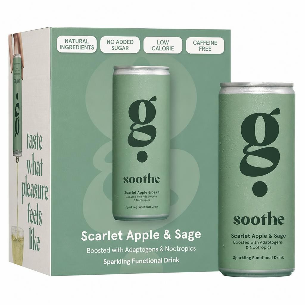 G Spot Soothe Scarlet Apple & Sage Sparkling Functional Drink 4 x 250ml
