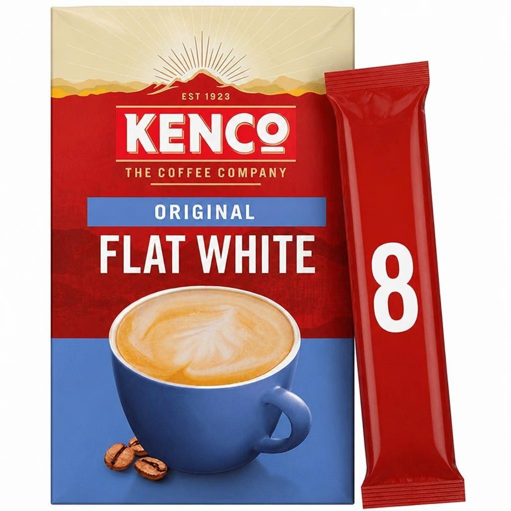 Kenco Flat White Instant Coffee Sachets 8 x 14.8g