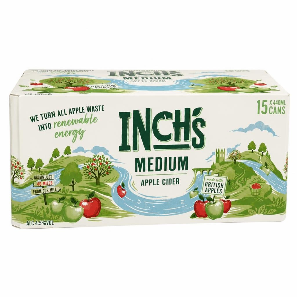Inch's Medium Apple Cider 4.5% ABV Multipack Can 15 x 440ml