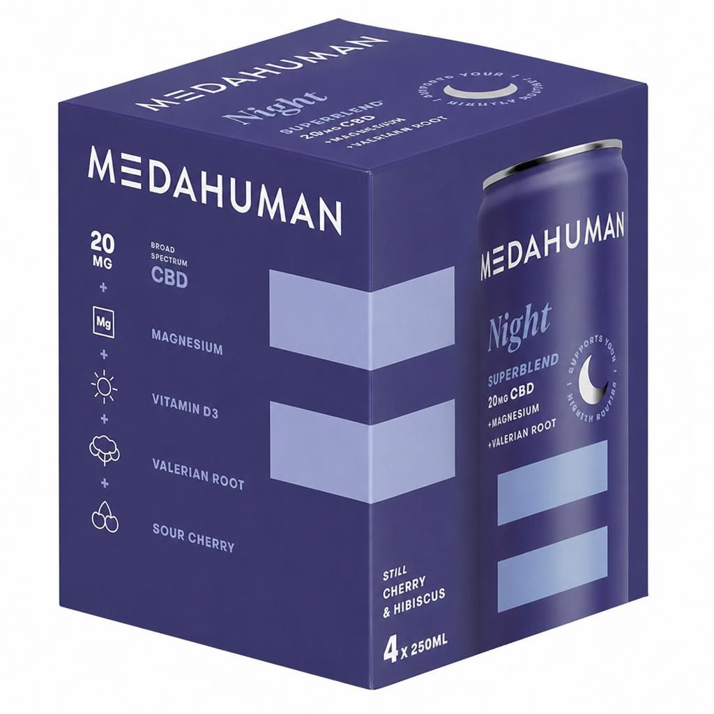 Medahuman CBD Night Sour Cherry & Hibiscus Still 4x250ml