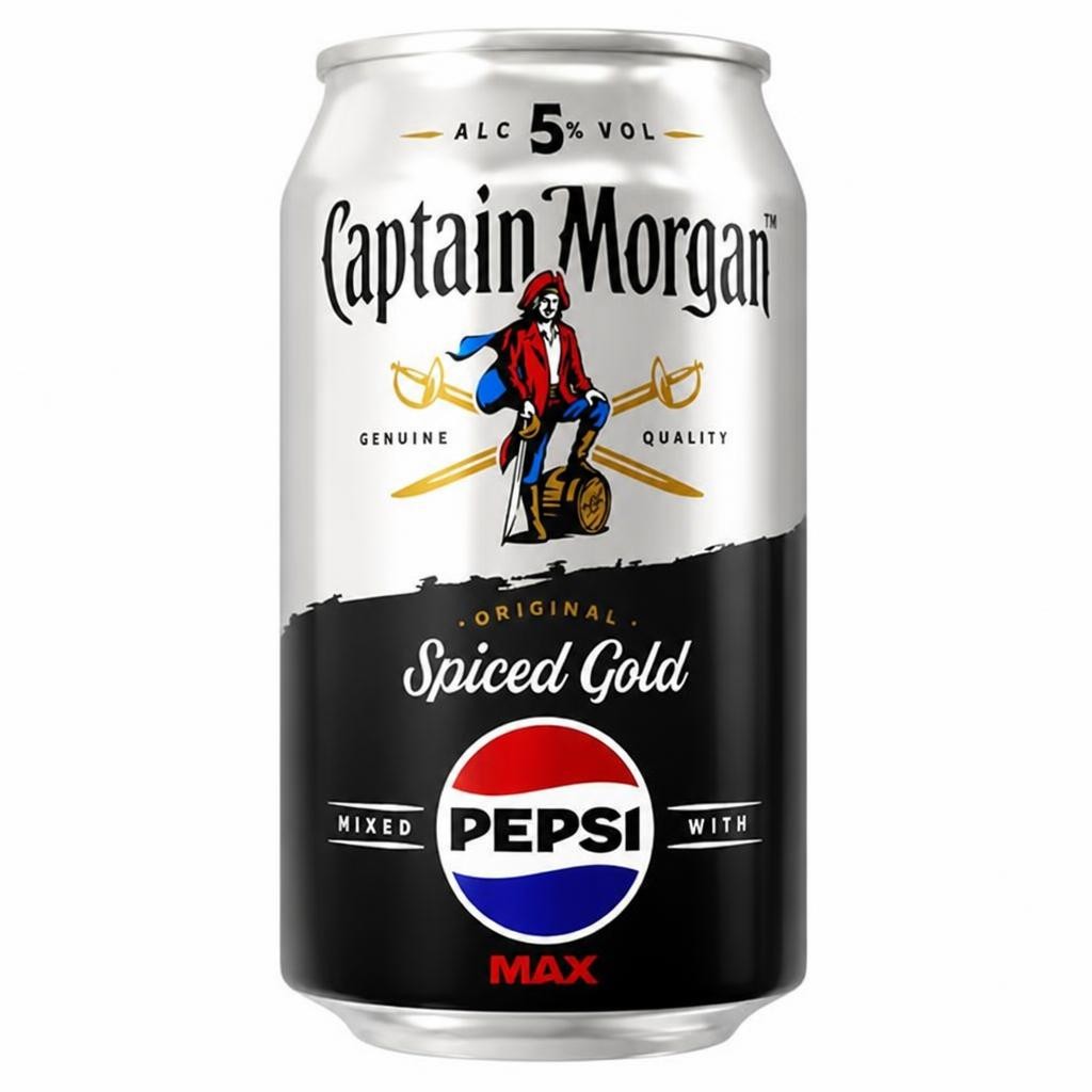 Captain Morgan Original Spiced Gold Rum & Pepsi Max Ready to Drink 5% Vol Can 330ml