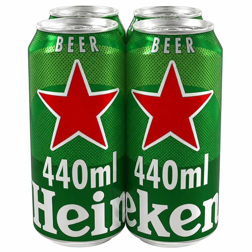 Heineken Premium Lager Beer Cans 4 x 440ml