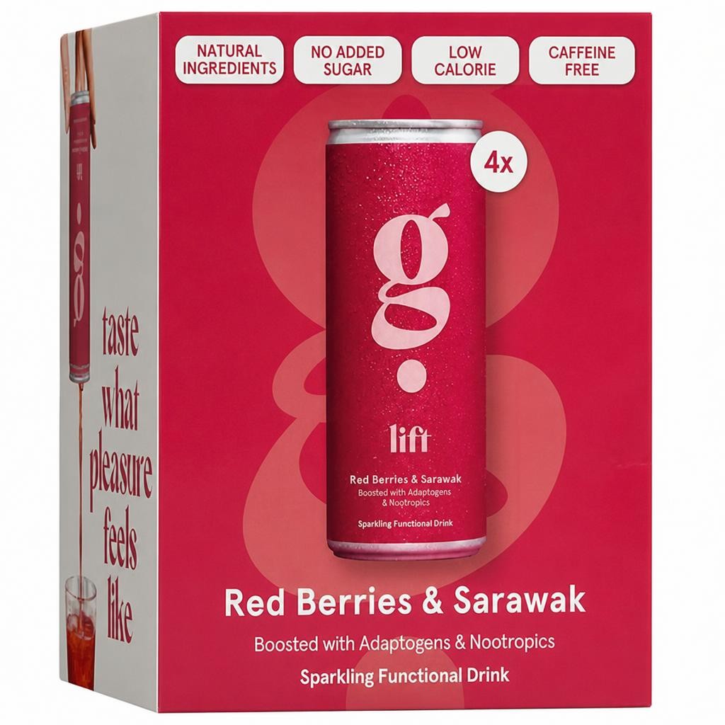 G Spot Red Berries & Sarawak Sparkling Functional Drink 4 x 250ml