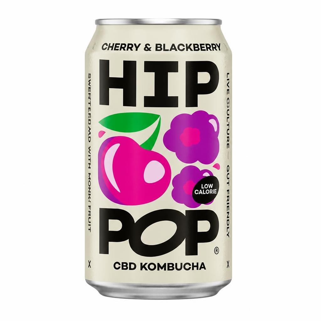 Hip Pop Cherry & Blackberry CBD Kombucha 330ml
