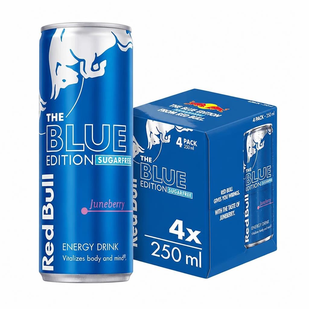 Red Bull Energy Drink Sugar Free Blue Edition Juneberry 4x250ml
