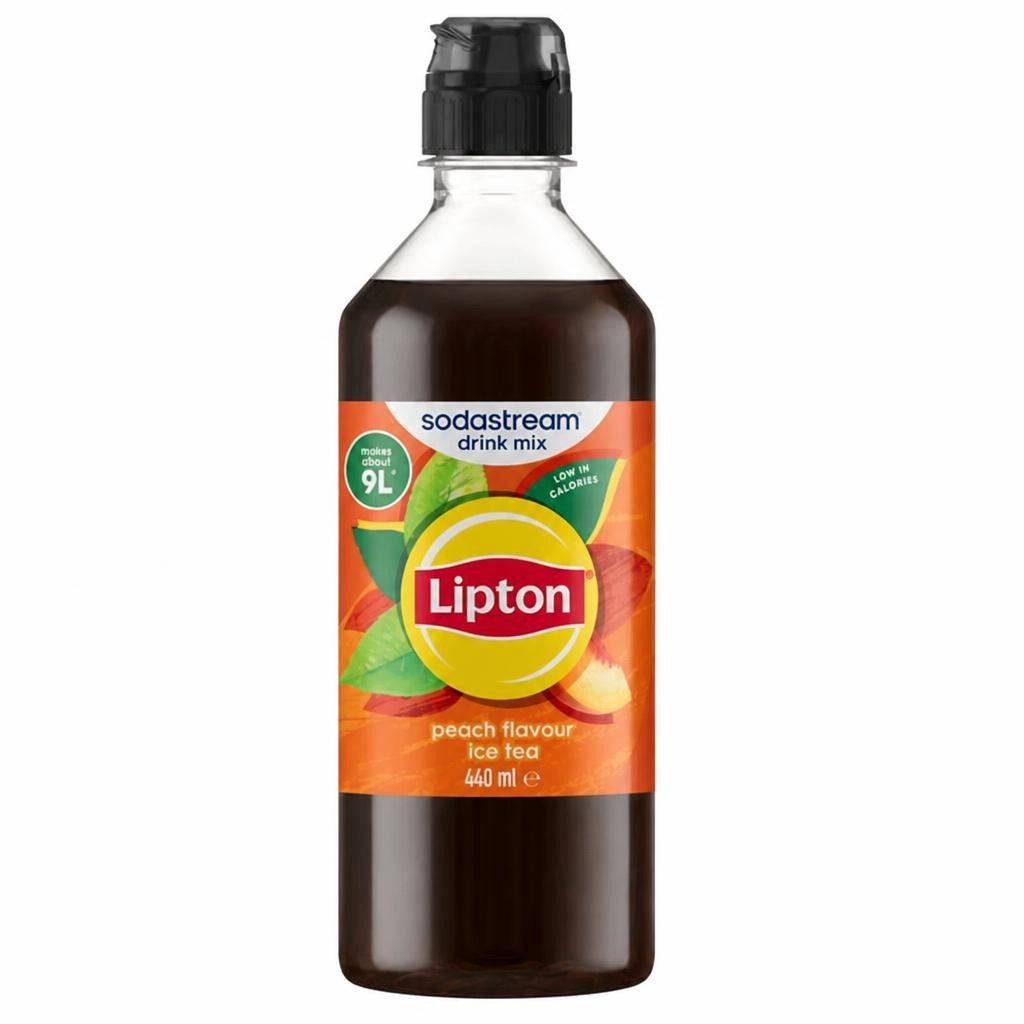 Lipton Sodastream Peach Flavour Ice Tea Sparkling Drink Mix 440ml