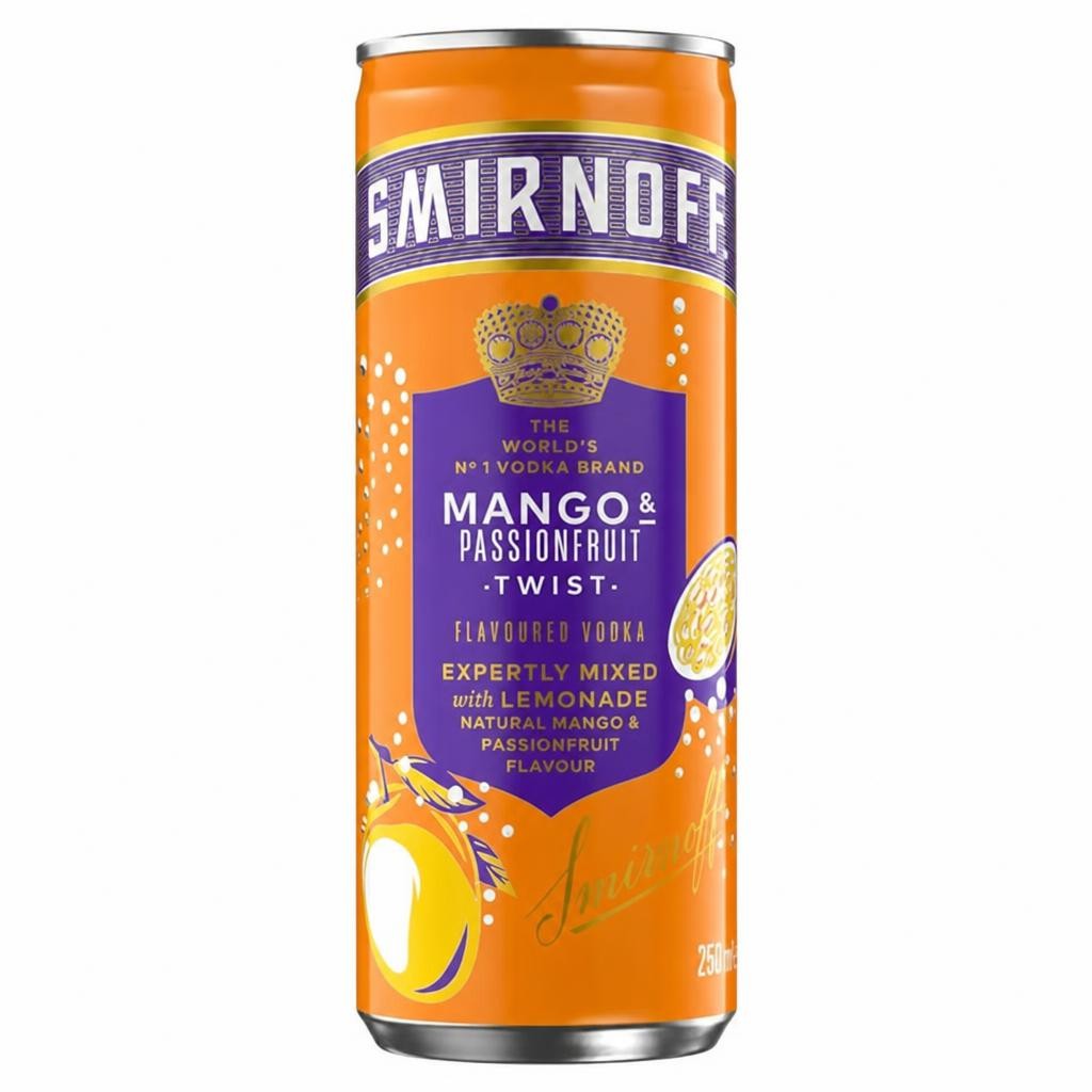 Smirnoff Mango Passionfruit Twist & Lemonade Ready To Drink Premix 250ml