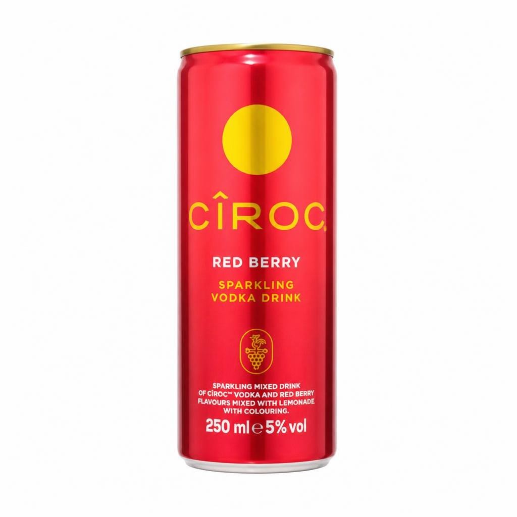 Ciroc Red Berry Sparkling Vodka Drink 5% Vol Can 250ml