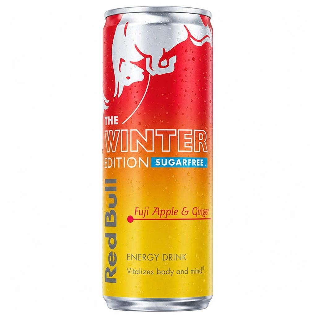 Red Bull Energy Drink Sugar Free Fuji Apple & Ginger, Winter Edition 355ml