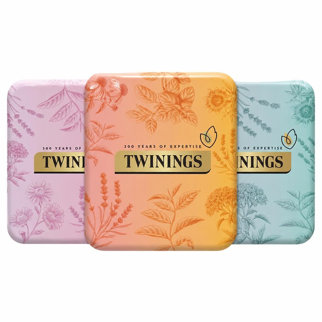 Twinings Pocket Tin Gift with 4 Tea Bags (1 Tin, Colour May Vary)