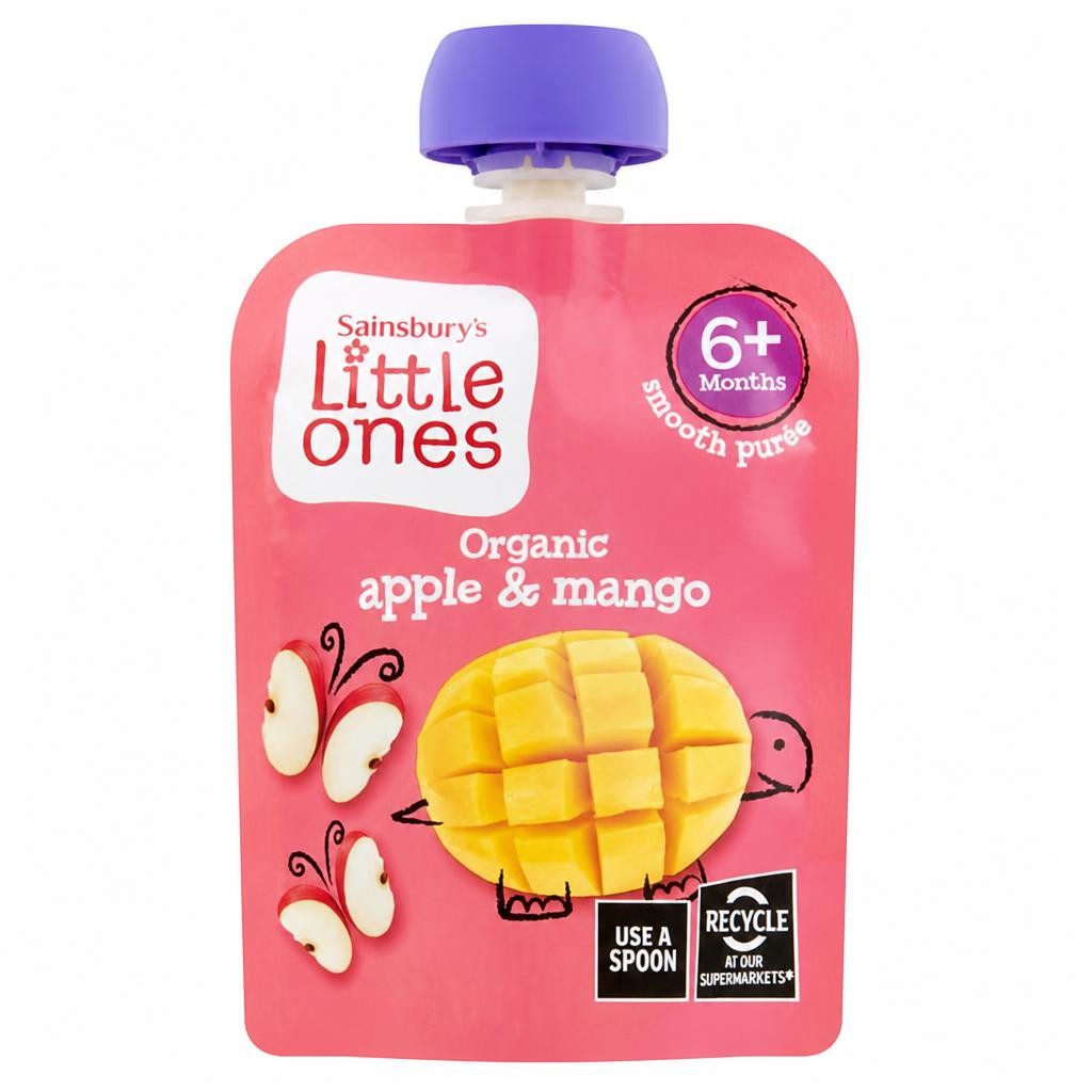 Sainsbury's Little Ones Organic Apple & Mango Smooth Puree 6+ Months 70g