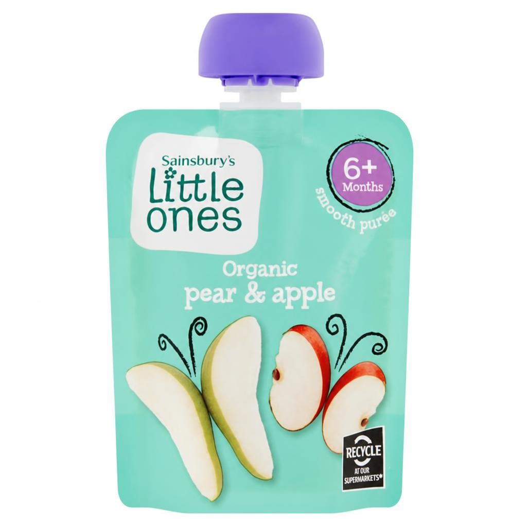 Sainsbury's Little Ones Organic Pear & Apple Smooth Puree 6+ Months 70g