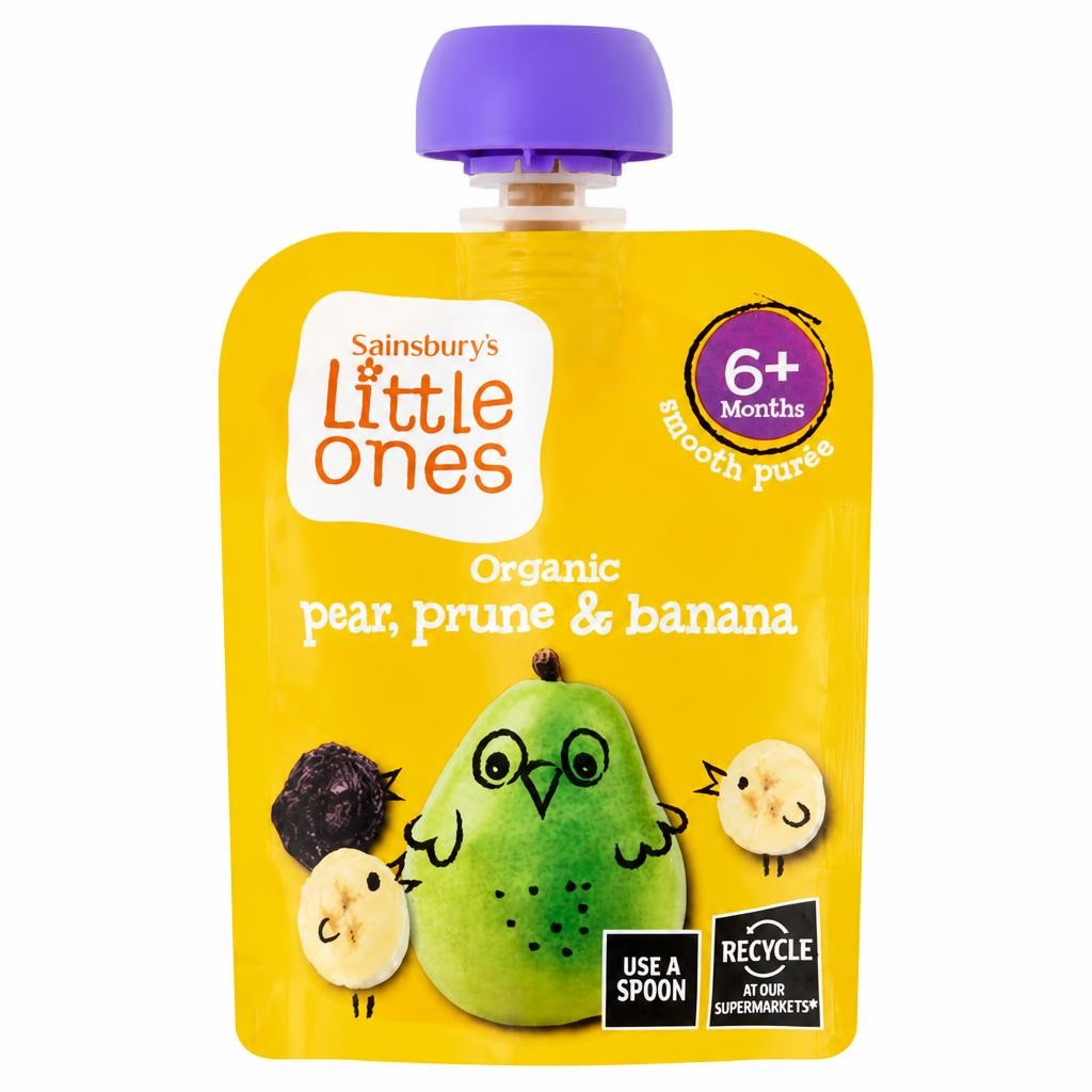 Sainsbury's Little Ones Organic Pear, Prune & Banana Smooth Puree 6+ Months 70g