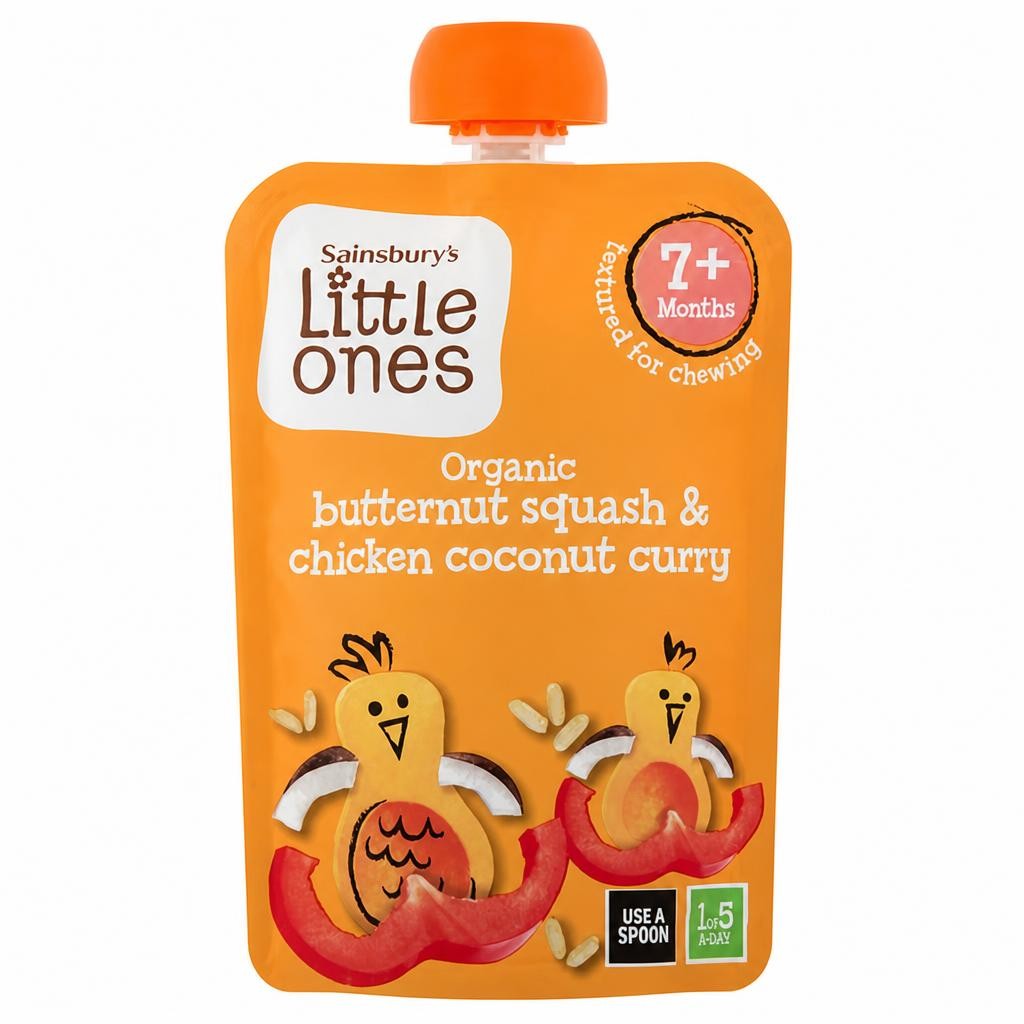 Sainsbury's Little Ones Organic Creamy Coconut Chicken & Butternut Squash Curry 7+ Months 130g