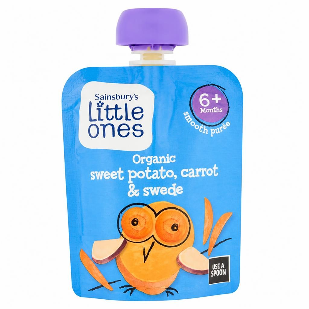 Sainsbury's Little Ones Organic Sweet Potato, Carrot & Swede Smooth Puree 6+ Months 70g