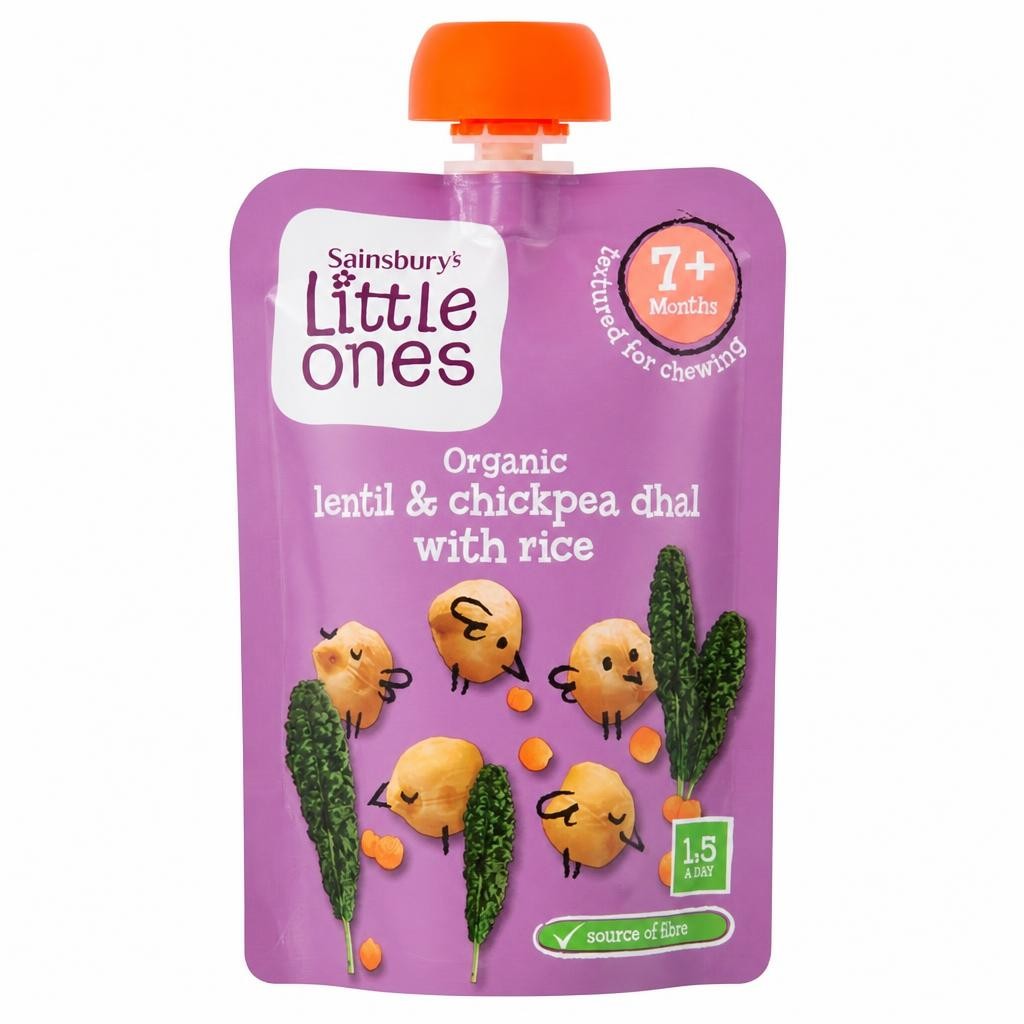 Sainsbury's Little Ones Organic Lentil & Chickpea Dhal with Rice 7+ Months 130g