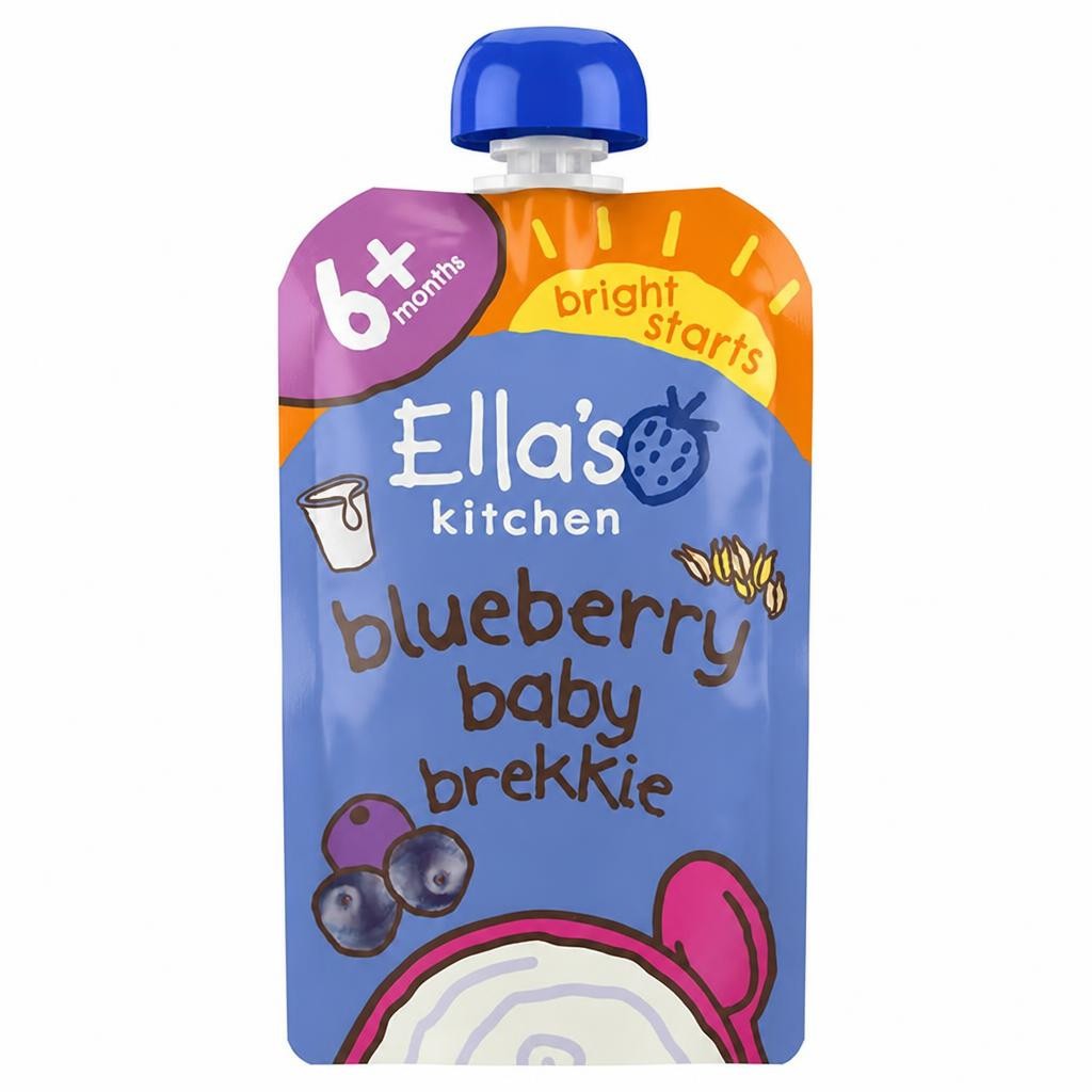 Ella's Kitchen Organic Blueberry & Pear Baby Brekkie Baby Food Breakfast Pouch 6+ Months 100g