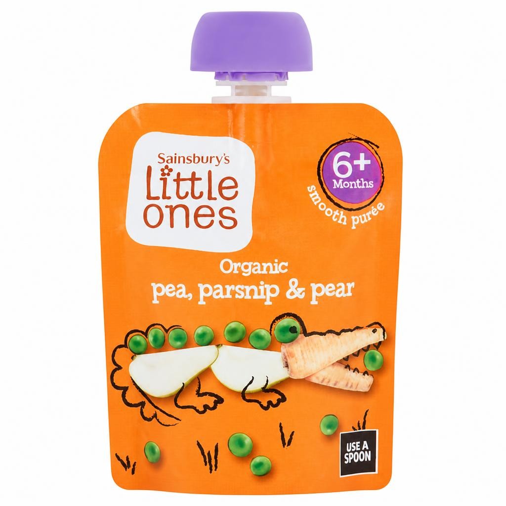 Sainsbury's Little Ones Organic Pea Parsnip & Pear Smooth Puree 6+ Months 70g