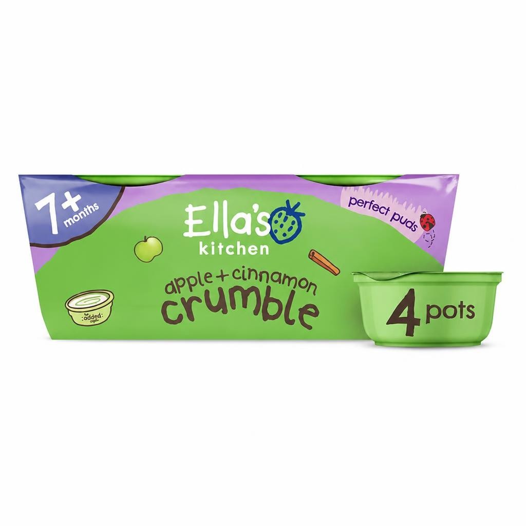 Ella's Kitchen Apple & Cinnamon Crumble Pudding 7 Months+ 4x80g