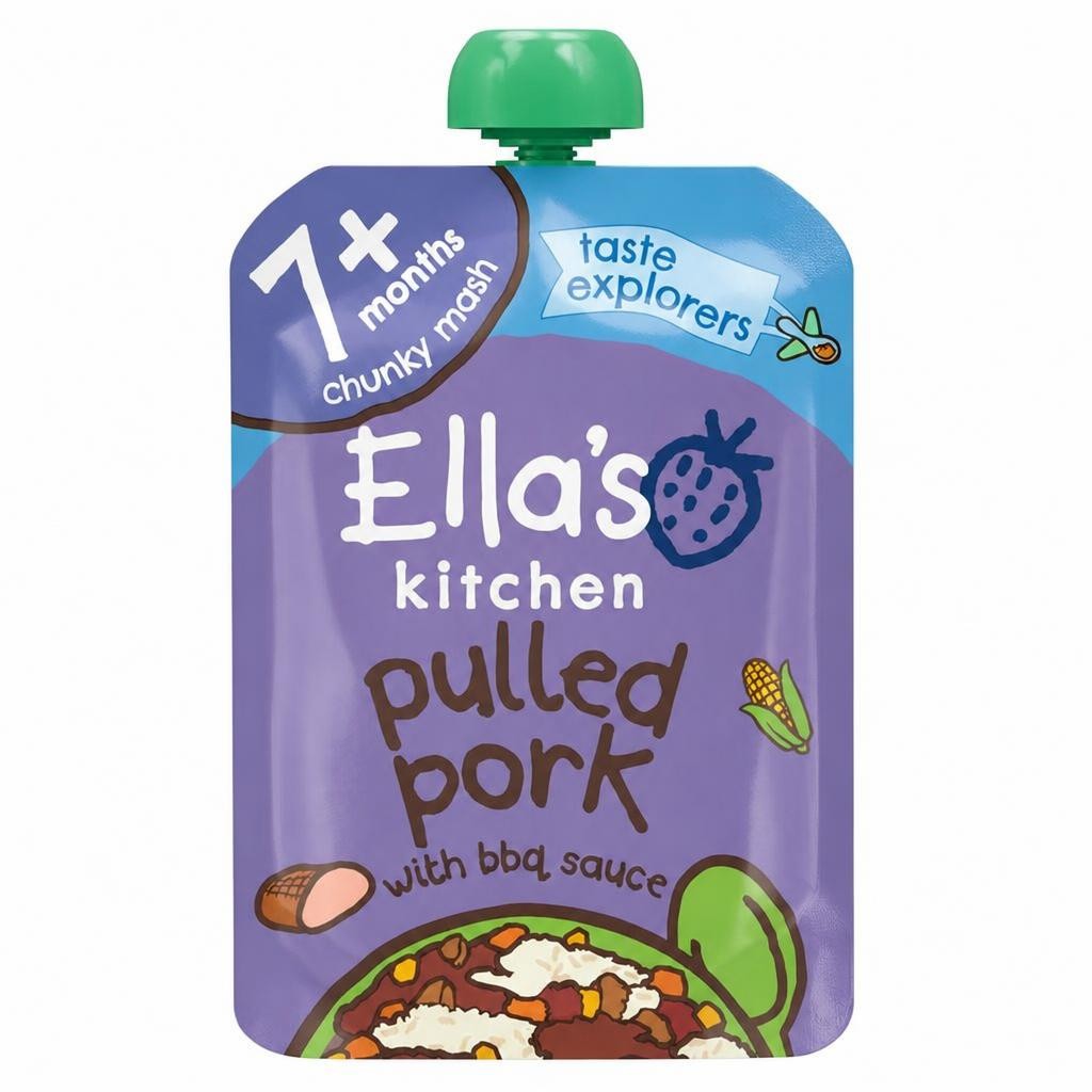 Ella's Kitchen Organic Pulled Pork Baby Food Pouch 7+ Months 130g