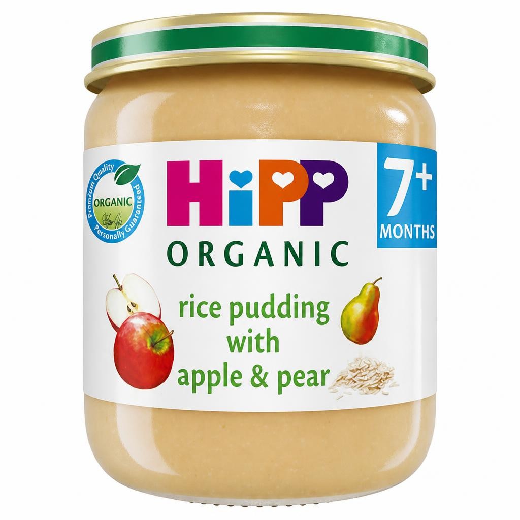 HiPP Organic Rice Pudding with Apple & Pear Baby Food Jar 7+ Months 160g