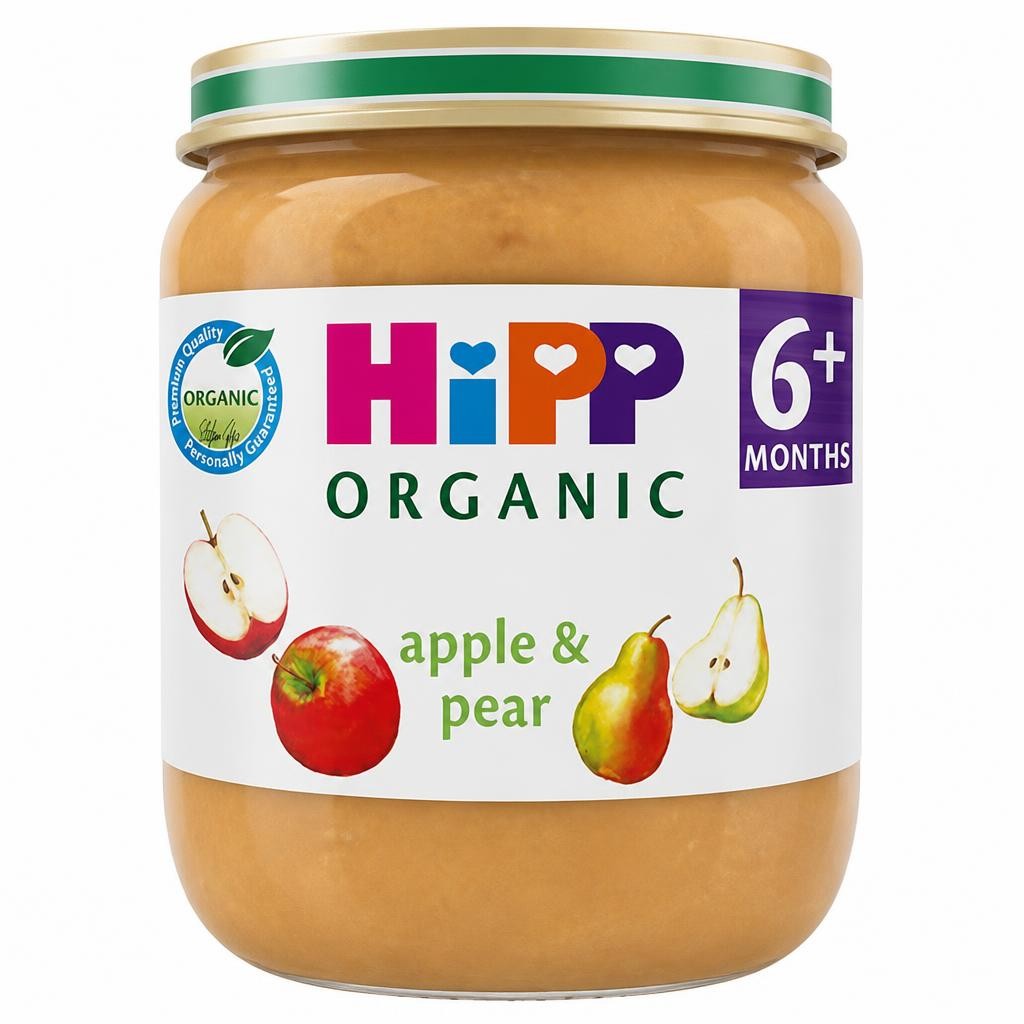 HiPP Organic Apple & Pear Baby Food Jar 6+ Months 125g