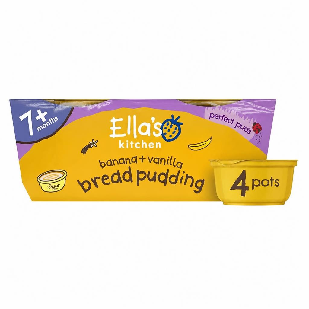 Ella's Kitchen Banana + Vanilla Bread Pudding 7 Months+ 4x80g