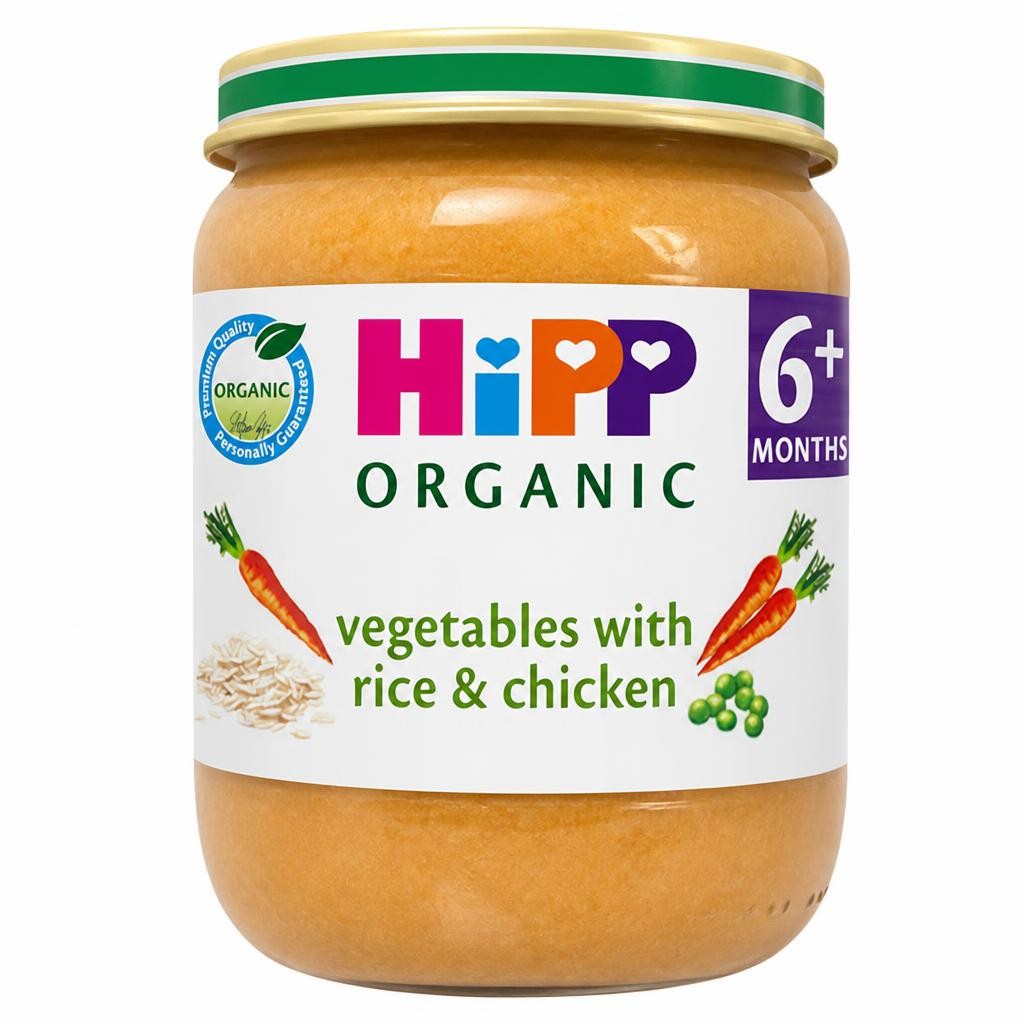 HiPP Organic Vegetables with Rice & Chicken Baby Food Jar 6+ Months 125g