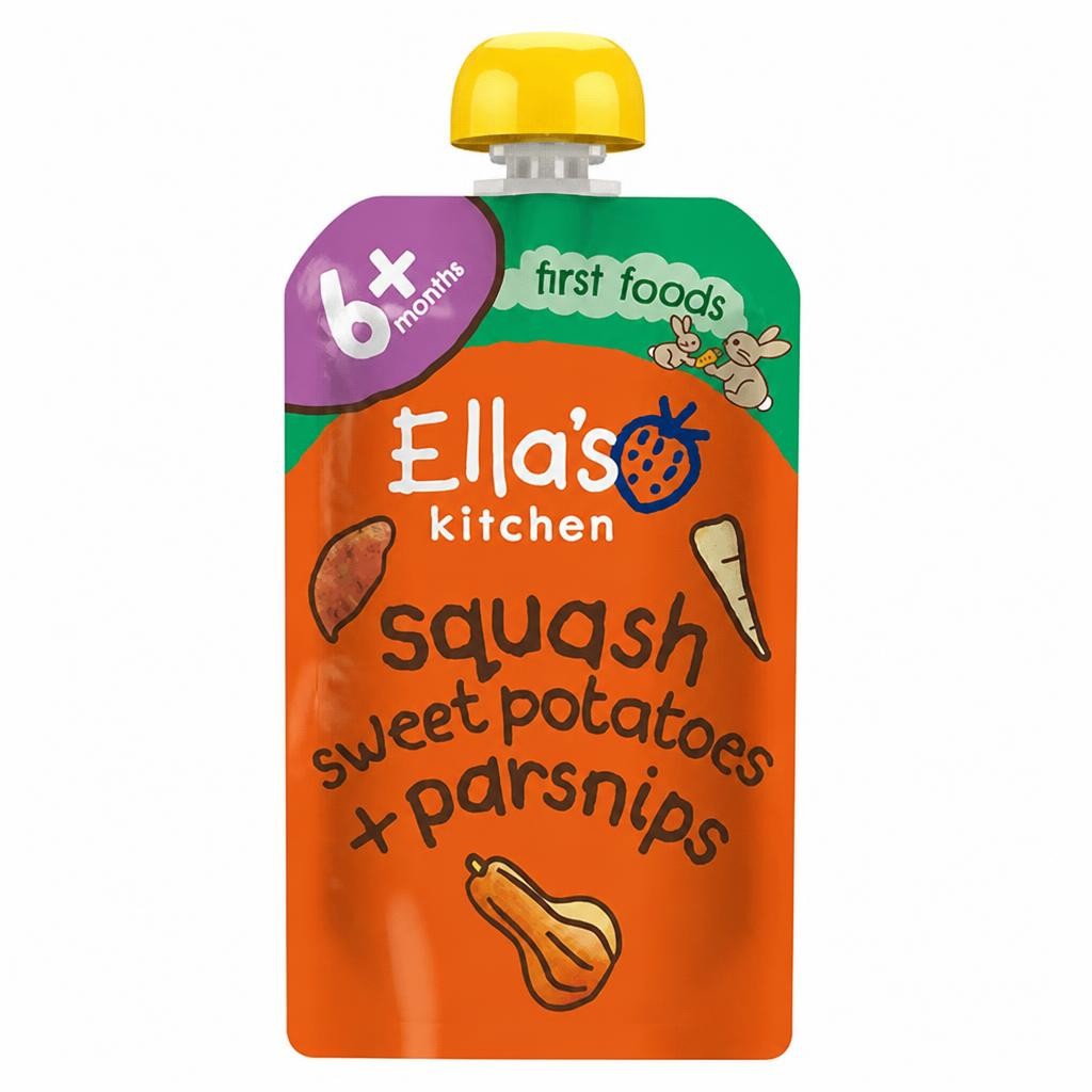 Ella's Kitchen Organic Squash, Sweet Potato + Parsnip Baby Food Pouch 4+ Months 120g