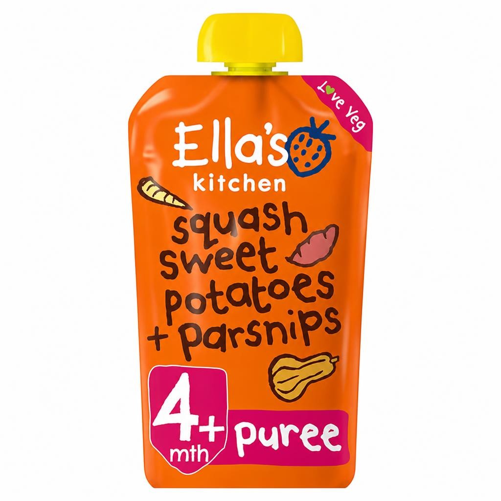 Ella's Kitchen Organic Squash, Sweet Potato + Parsnip Baby Food Pouch 4+ Months 120g