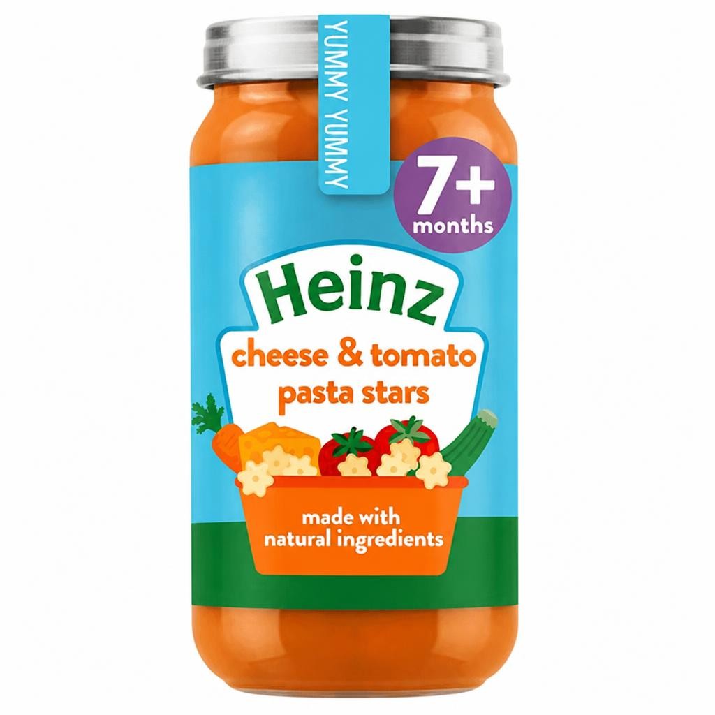Heinz By Nature Cheese and Tomato Pasta Stars Baby Food Jar 7+ months 200g