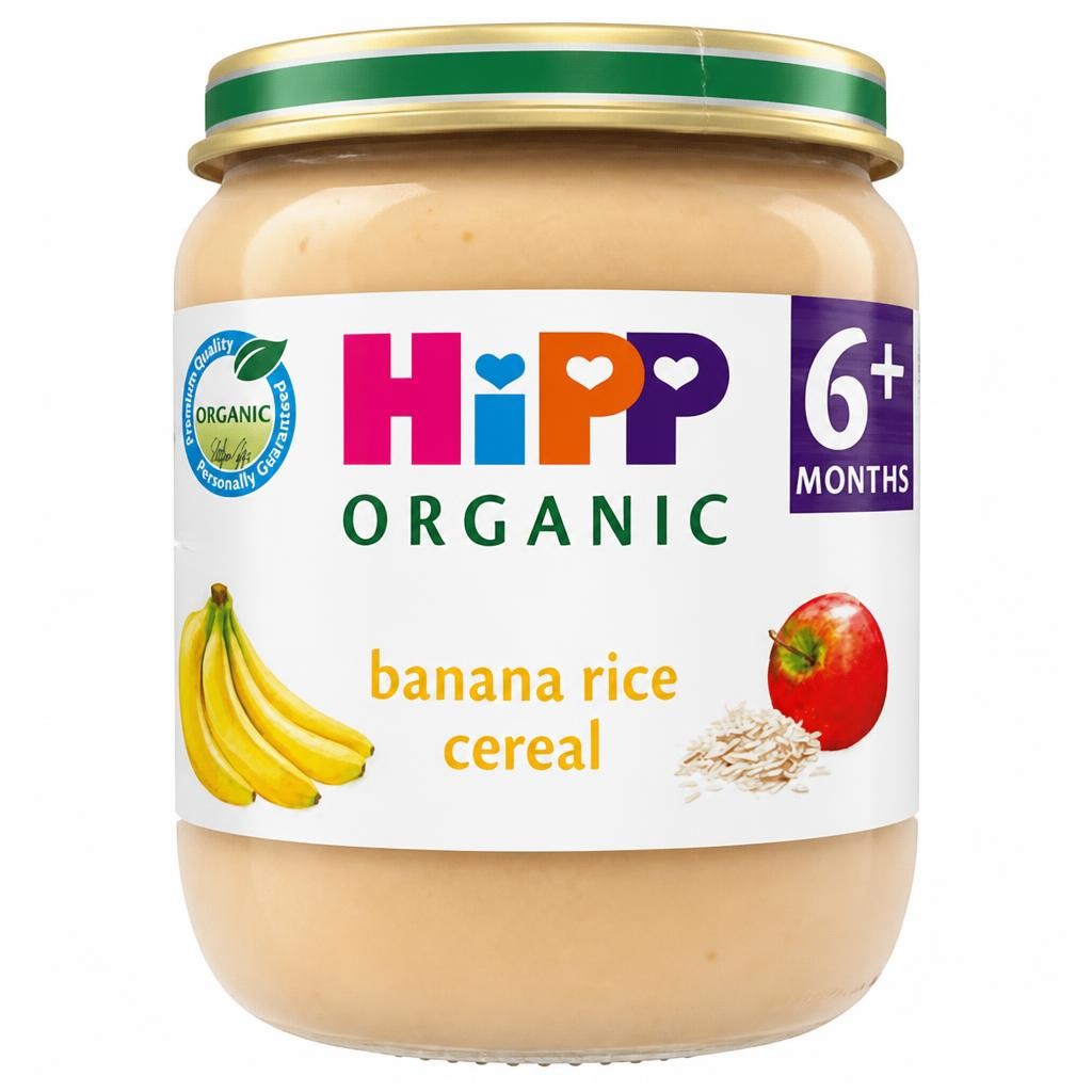 HiPP Organic Banana Rice Cereal Baby Food Jar 6+ Months 125g