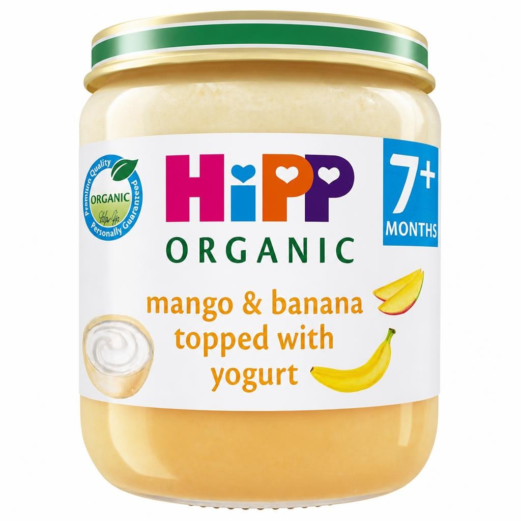HiPP Organic Mango & Banana topped with Yogurt Baby Food Jar 7+ Months 160g